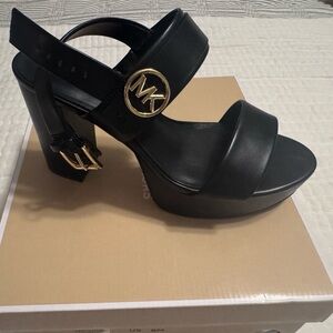 Michael Kors Black and Gold Platform Heels